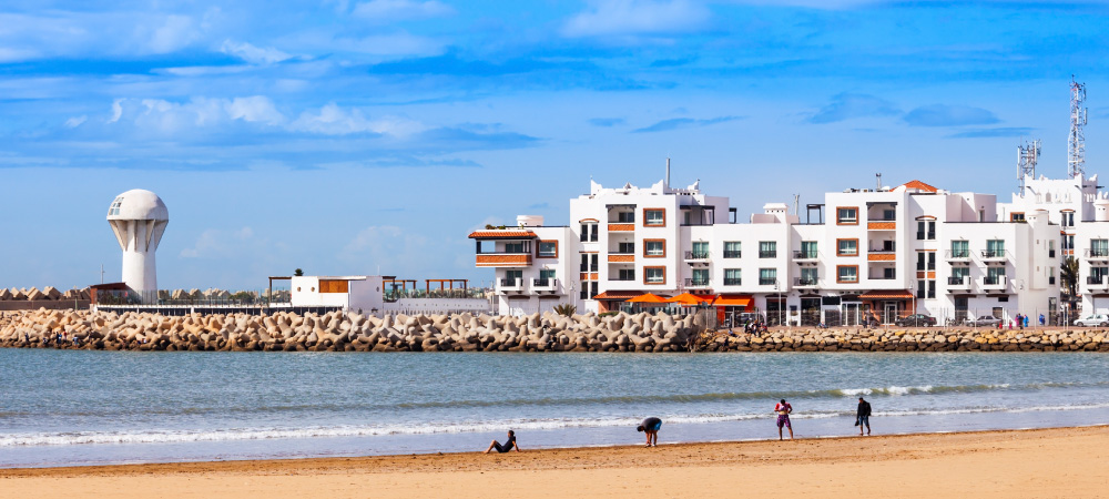 Agadir Main Beach in Agadir City, Morocco